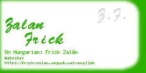 zalan frick business card